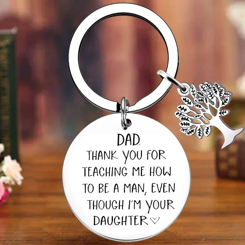 Metal Dad Gifts Keychain Cool Dad Fathers Day Key Chain Pendant Step Bonus Dad Christmas Birthday Gifts