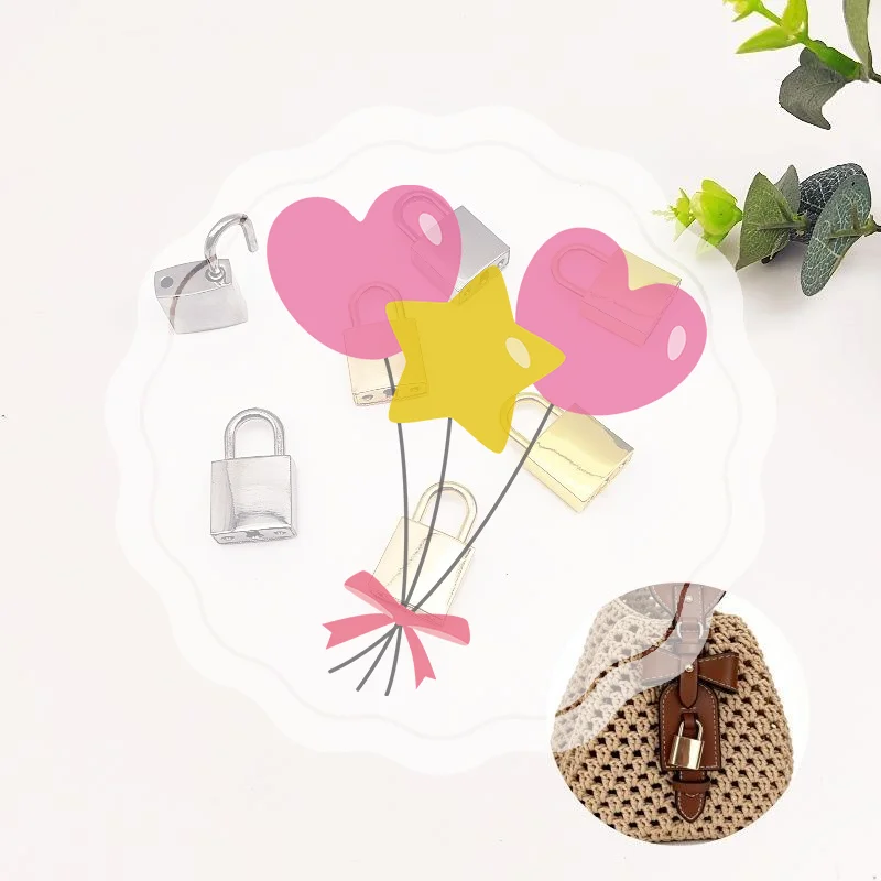 1Piece Metal Bag Lock Square Padlock Closure Clasp Buckle Luggage Lock Clasp DIY Bags Handbags Hardware Decorative Accessories