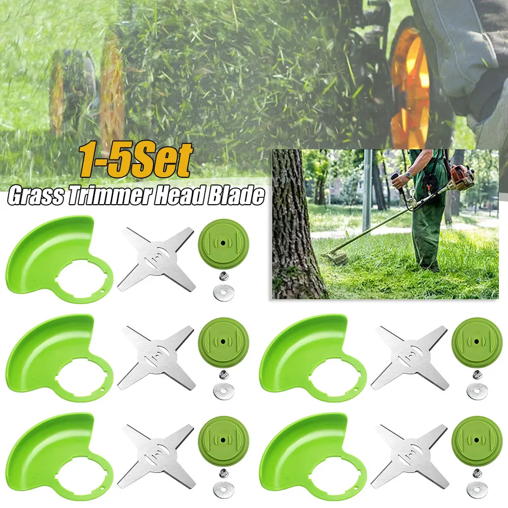 

1-5Set Plastic Cover Trimmer Blades Grass Guard Baffle Replacement Plastic Grass Trimmer Cover and Blade Garden Power Attachment