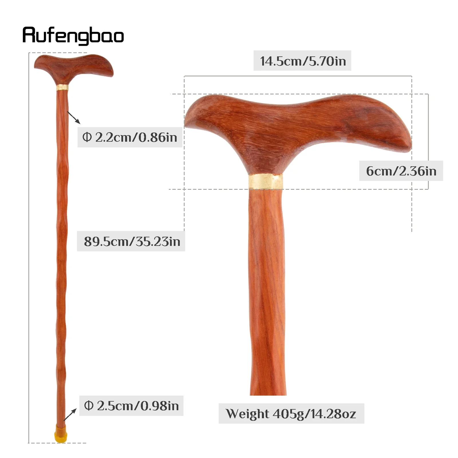 Orange Bird Wooden Single Joint Fashion Walking Stick Decorative Cospaly Cane Halloween Mace Crutch  Wand Crosier 92cm