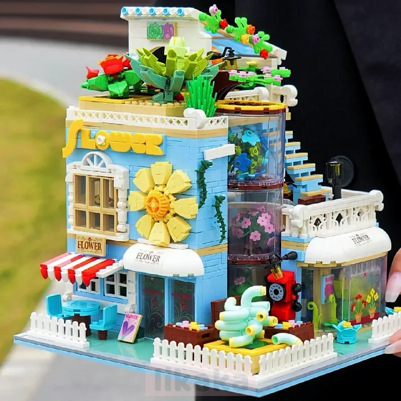 

2091PCS City House Building Blocks Toys Creative Flower Cottage Architecture Model Blocks Mini Bricks Toys for Girls Kids Gift