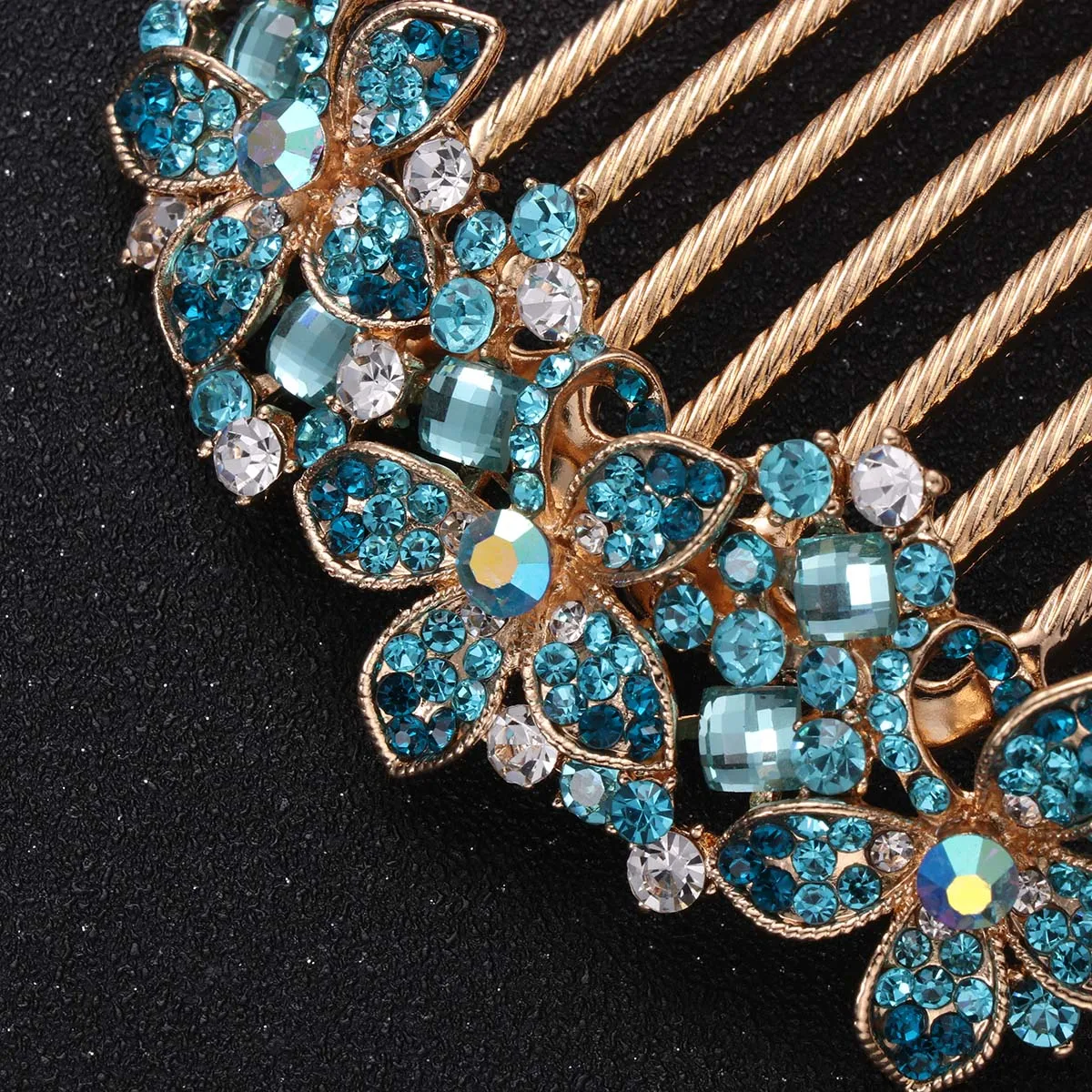 

Bridal Hair Accessories for Women Crystal Comb Elegant Hairpin Insert Rhinestone Headdress Blue Miss