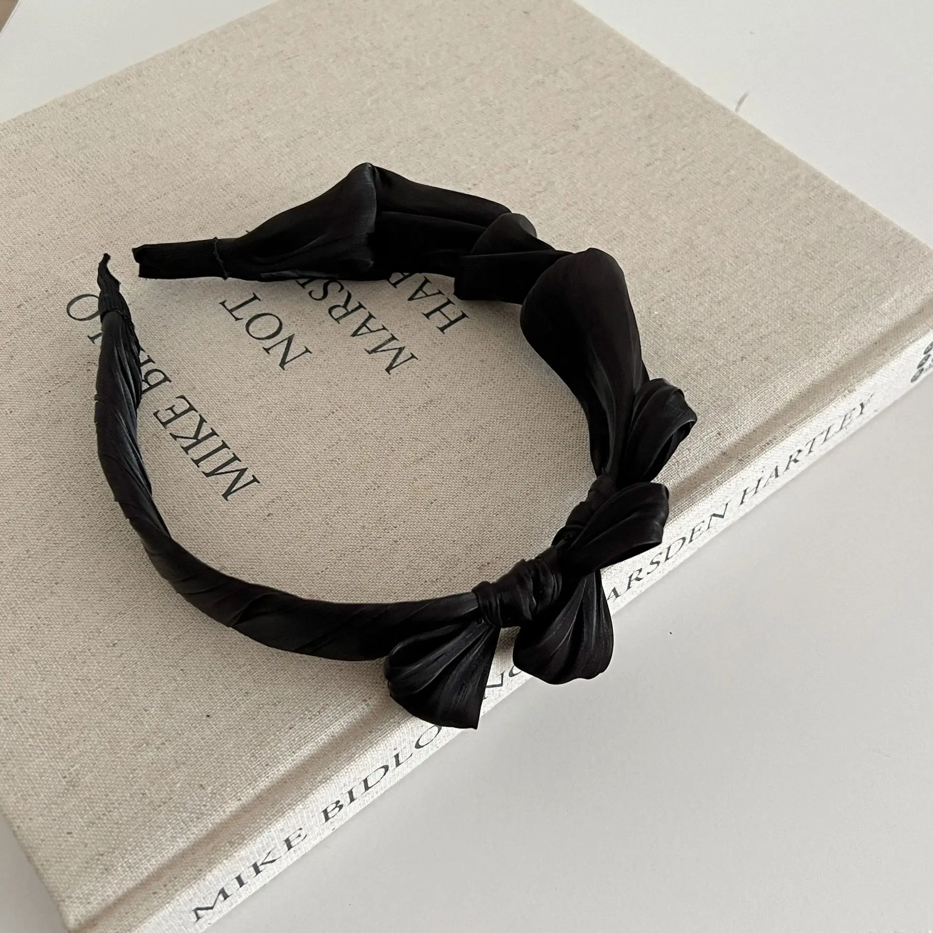 

French Style Hair Band Satin Bow with Pearl Shine Folded Non Slip Grip Skincare Accessories Rejuvenating