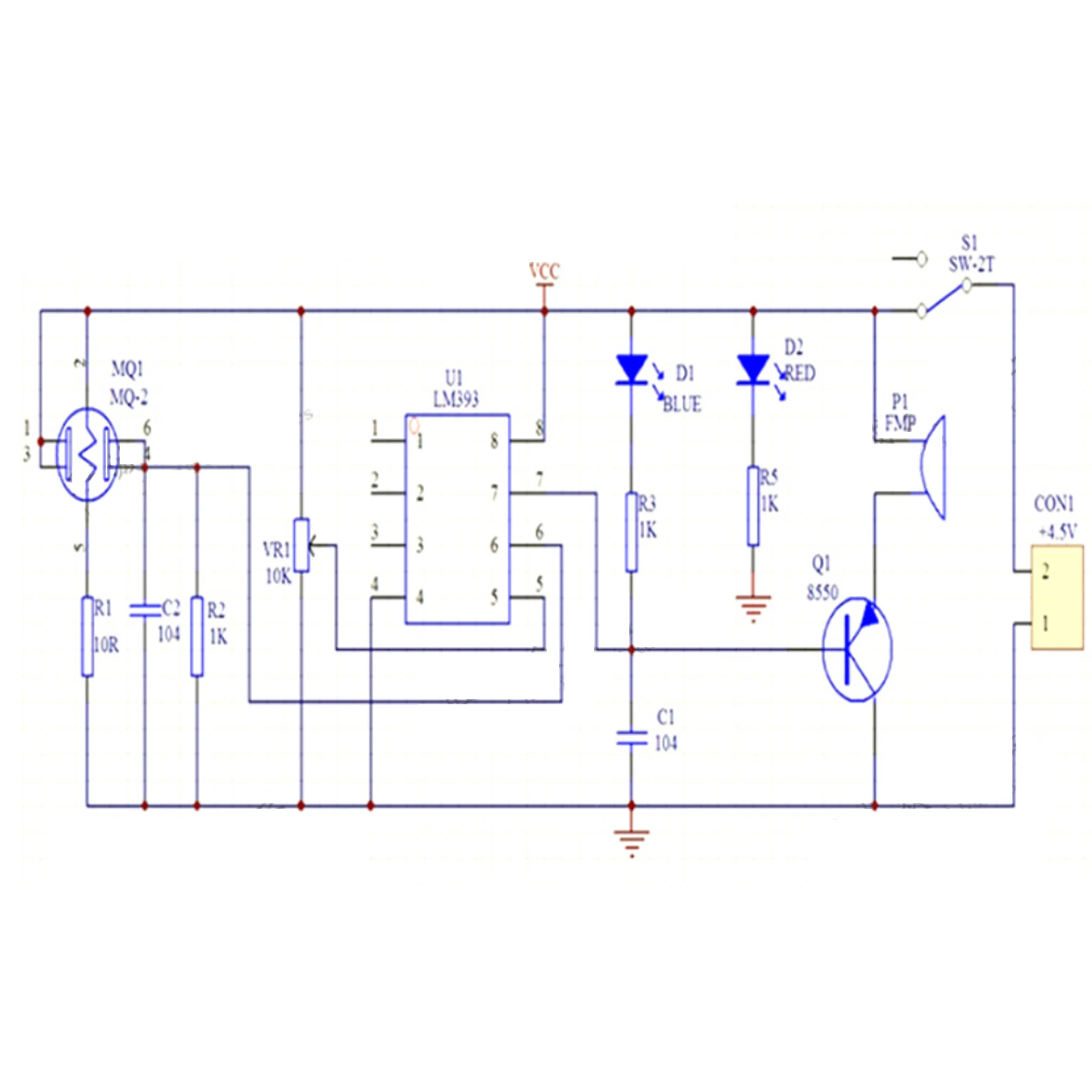 DIY elektronisches Kit MQ-2 Rauchgas alarm schädlicher Gassen sor Alarm Kit DIY Löt projekt zum Lernen