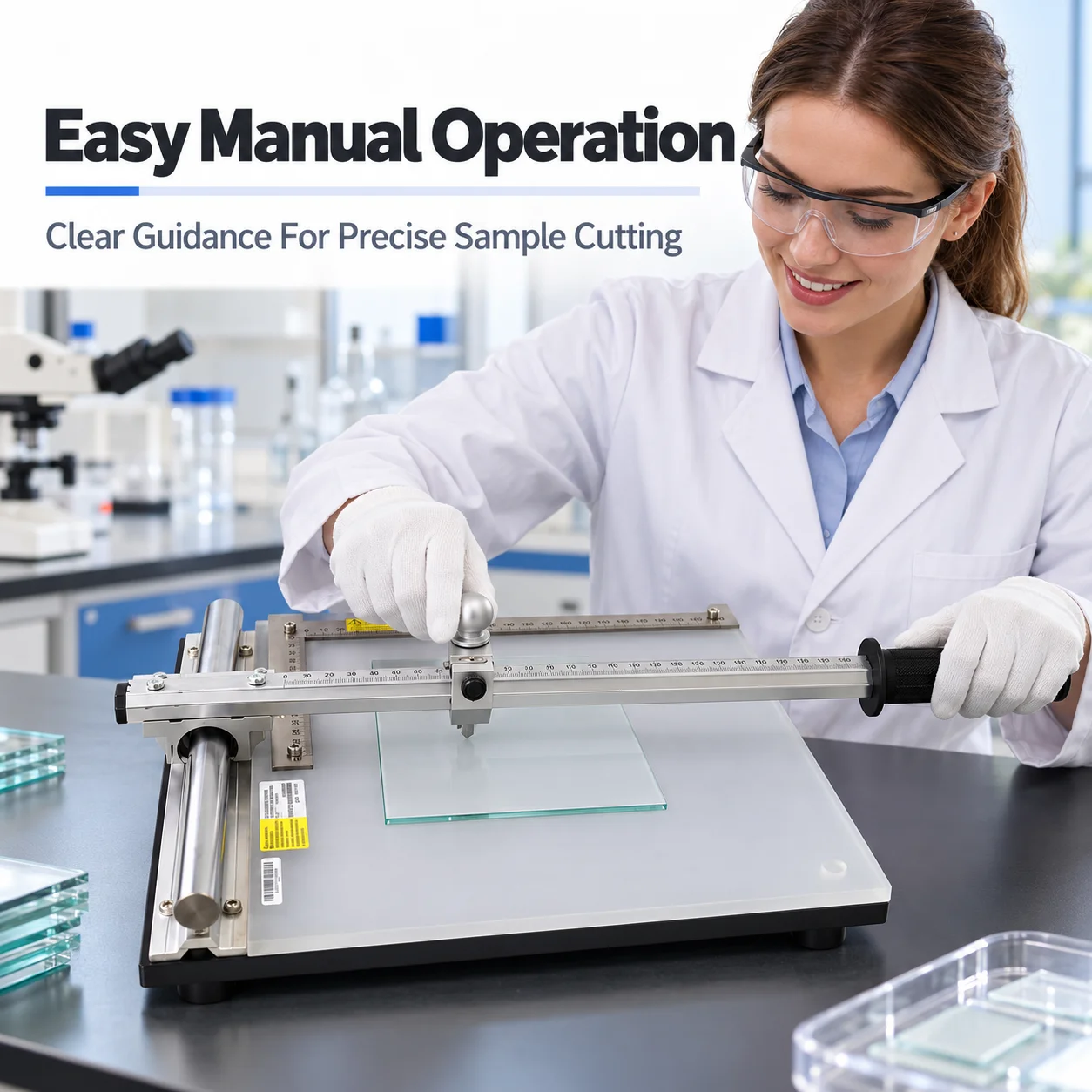 AOLIVIYA Laboratory Glass Cutter Manual Glass Cutting Machine Conductive Glass Silicon Wafer Substrate Cutting Tool