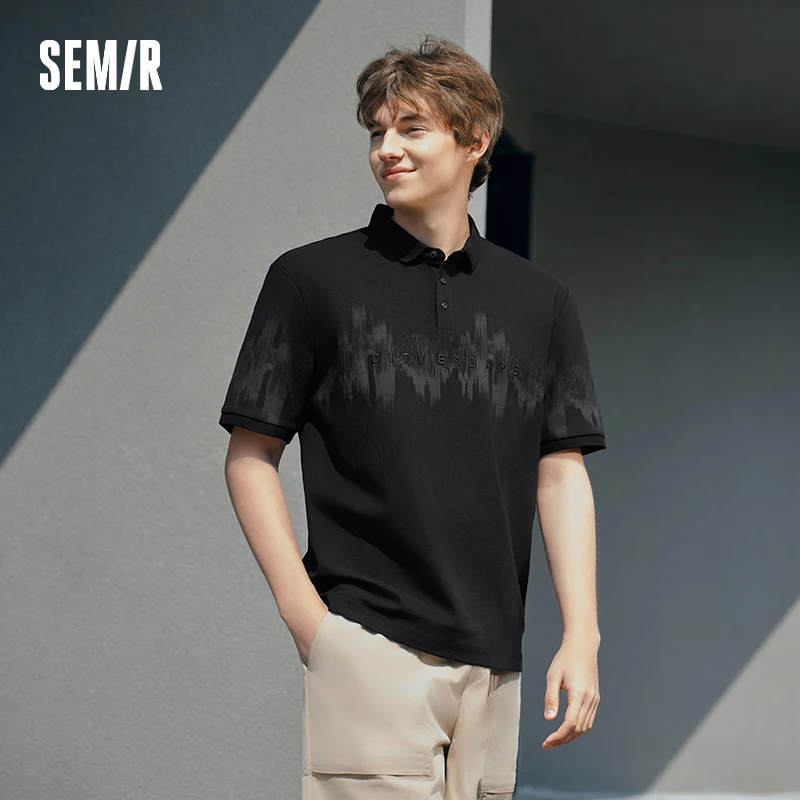 Semir Polo Shirt Men Chinese Ink Painting Print New Oriental Style Embroidered Short Sleeve 2025 Summer New Fashion Top