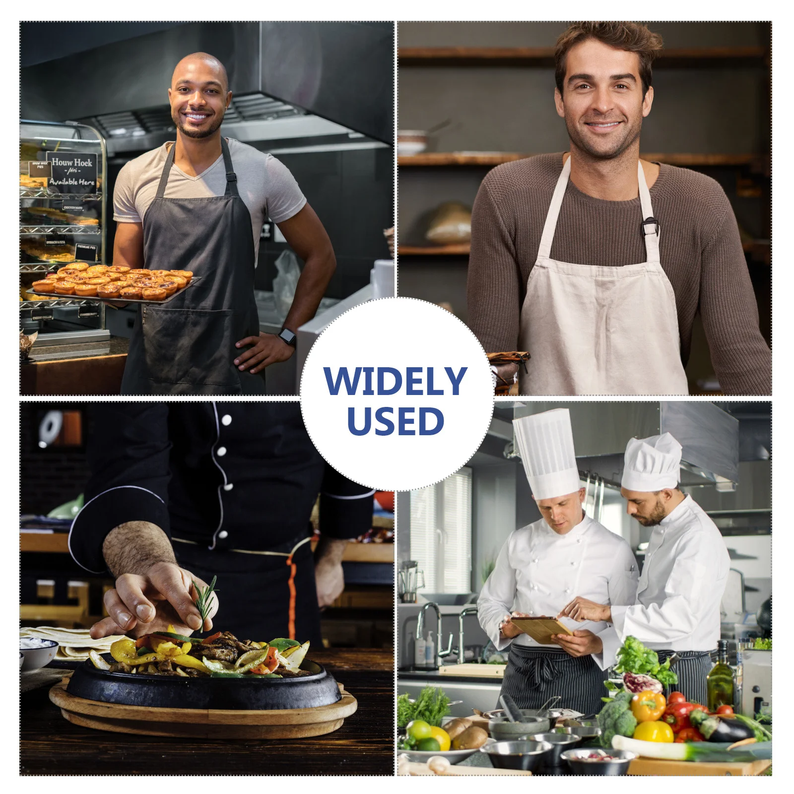 Koksjas met lange mouwen, unisex, wasbaar, oliebestendig, slijtvast cateringjack voor restaurant, hotel, keuken, werkkleding