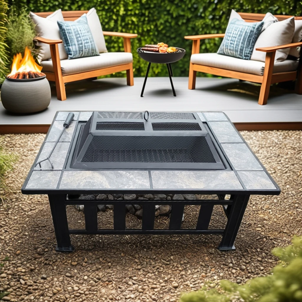 

Multi-Person Large Square BBQ Charcoal Stove Multifunction Heating Brazier Baking Camping Grills Outdoor Courtyard Roast Chicken