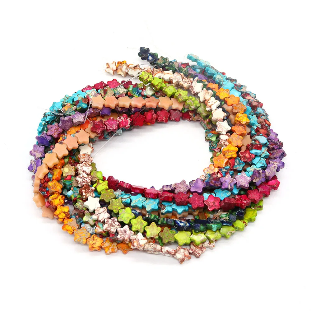 

1 Strand 10x10mm Five-pointed Star Natural Emperor Stone Loose Bead Beaded Jewelry Accessories for Making Necklace Bracelet