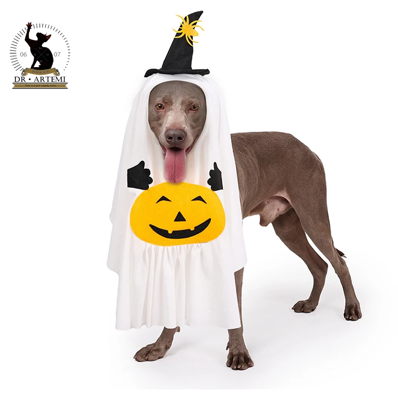 Pet Dog Clothes with Hat Pumpkin Ghost Witch Suit for Halloween Party Decorations Puppy Dogs Cosplay Costume