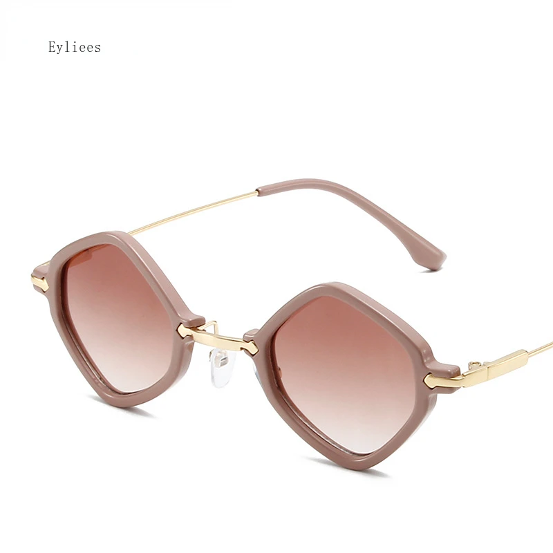 

Retro Small Polygon Square Women Sunglasses Fashion Clear Ocean Gradient Lens Shades UV400 Men Trending Punk Sun Glasses