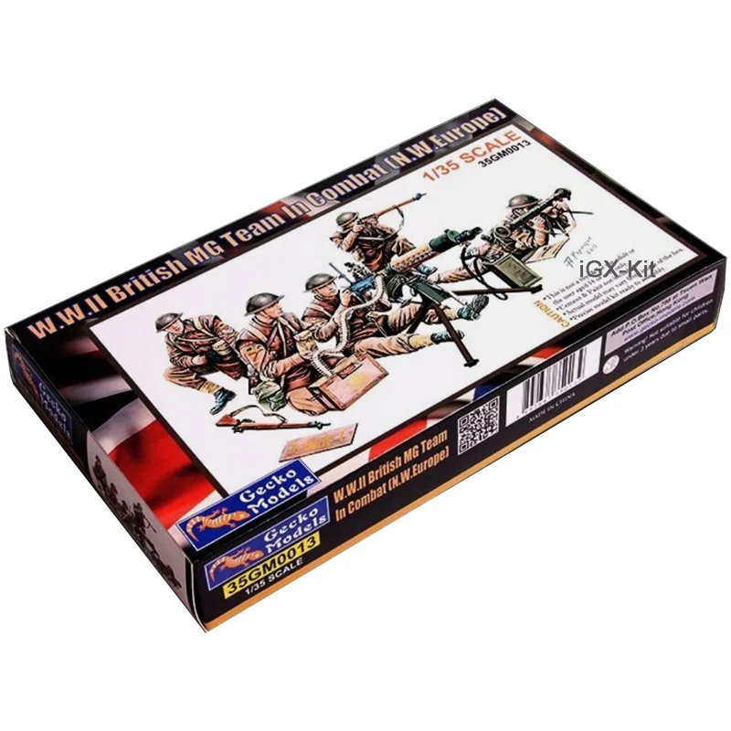 

Gecko 35GM0013 Масштаб 1/35, британская команда MG времен Второй мировой войны, боевая N.W.Europe, пластиковые строительные игрушки для хобби, набор моделей для сборки