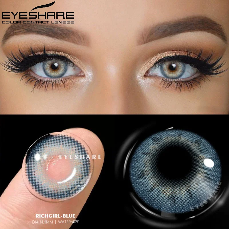 EYESHARE Natural Color Contact Lenses For Eyes 1Pair Multicolor Lens Soft Yearly Blue Eye Contact Beautiful Pupils Beauty Makeup