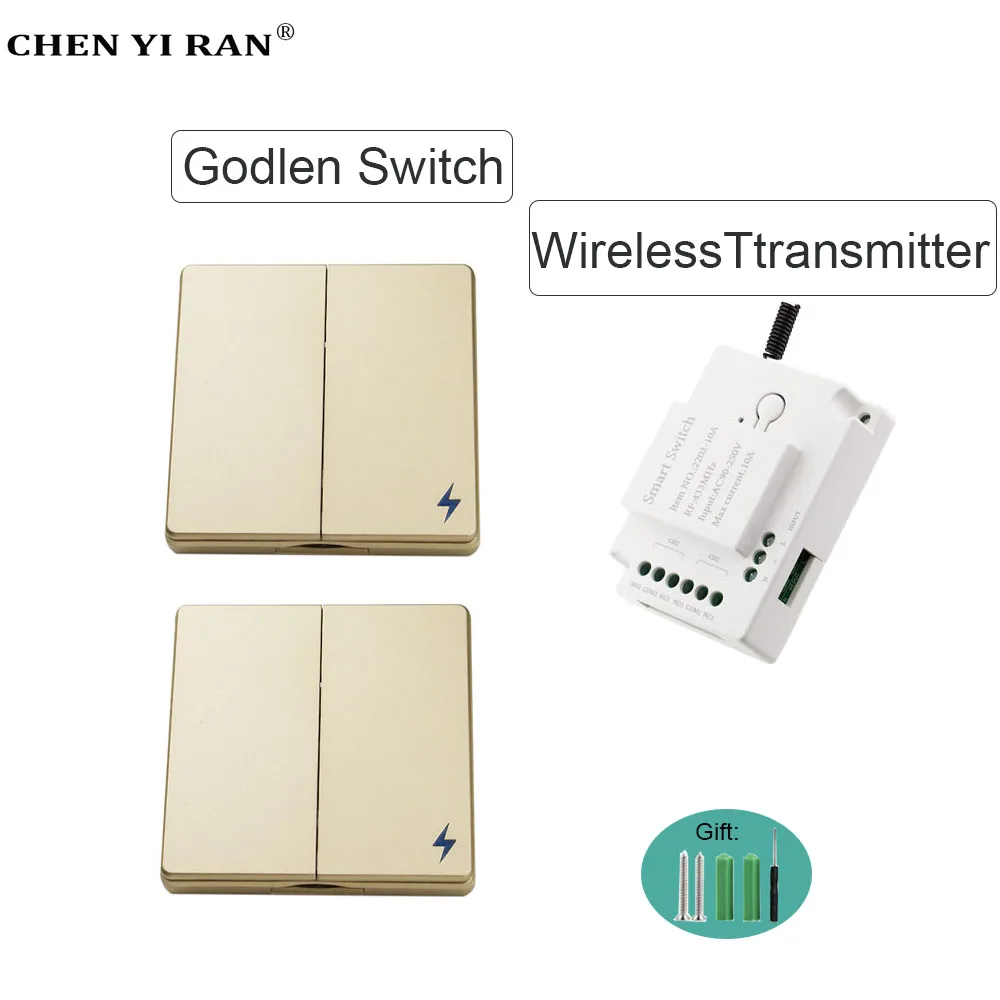 

Настенный панельный передатчик 433 МГц беспроводной настенный переключатель rf 86 предохранительный переключатель 2CH и AC 110 В 220 В релейный приемник для светильник светодиодной лампы