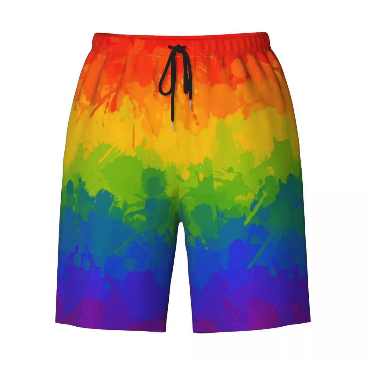 LGBT Rainbow Pride Mens Swim Trunks Beachwear Quick Dry Beach Board Shorts Gay Lesbian Swimming Boardshorts