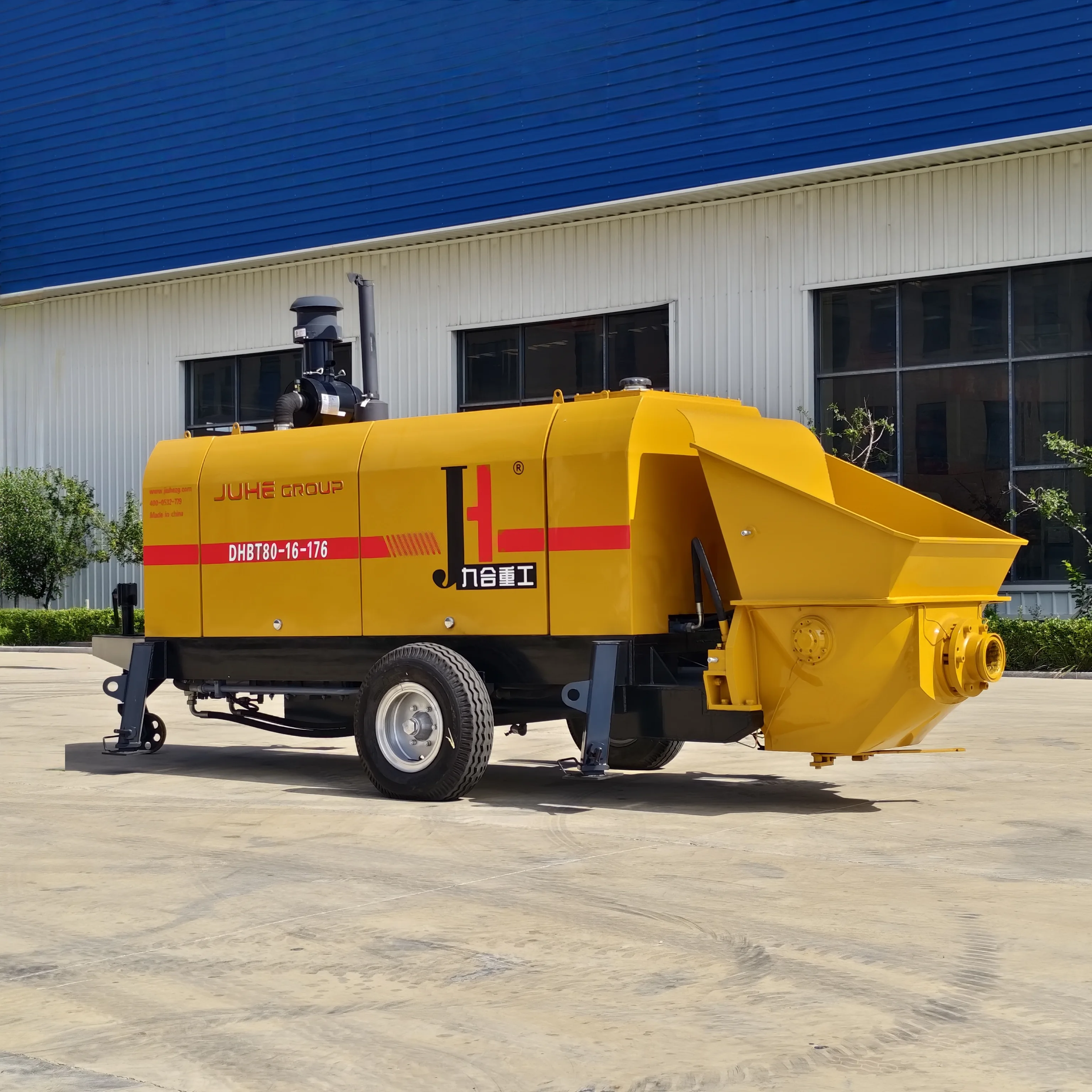 Diesel Engine Trailer Concrete Pump 50M3 60M3 80M3 Cement Pump Electric Concrete Pump Machine