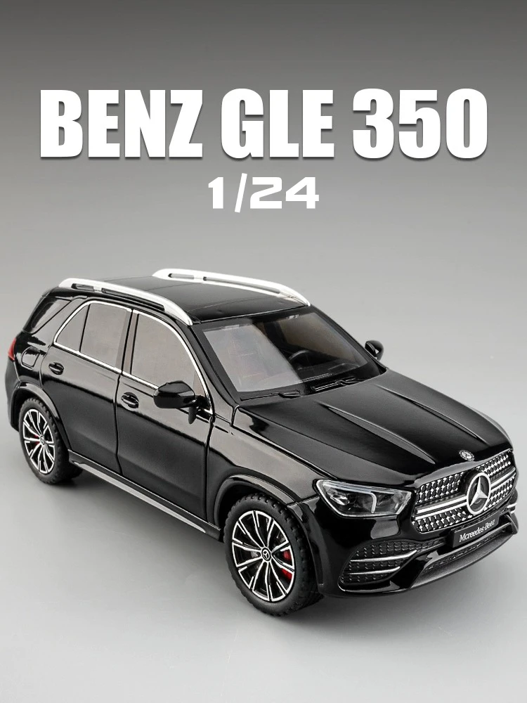 1/24 Benz GLE350 Off Road SUV Home Collection Ornaments Sound & Light Toy Miniatures Alloy Diecast Metal Model Car Toys for Kids