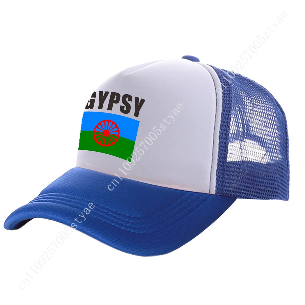 Gypsy Romani Flag Trucker Caps Man Woman Baseball Cap Fashion Sunhat Adjustable Snapback Hat Outdoor Summer Breathable Dad Hats