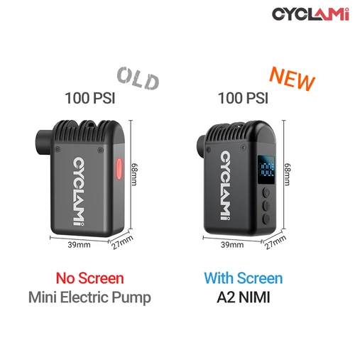 Imagen 2 del producto CYCLAMI Mini bomba de aire eléctrica portátil para bicicleta de bolsillo, válvula Schrader Presta, compresor de neumáticos de carretera recargable rápido MINI