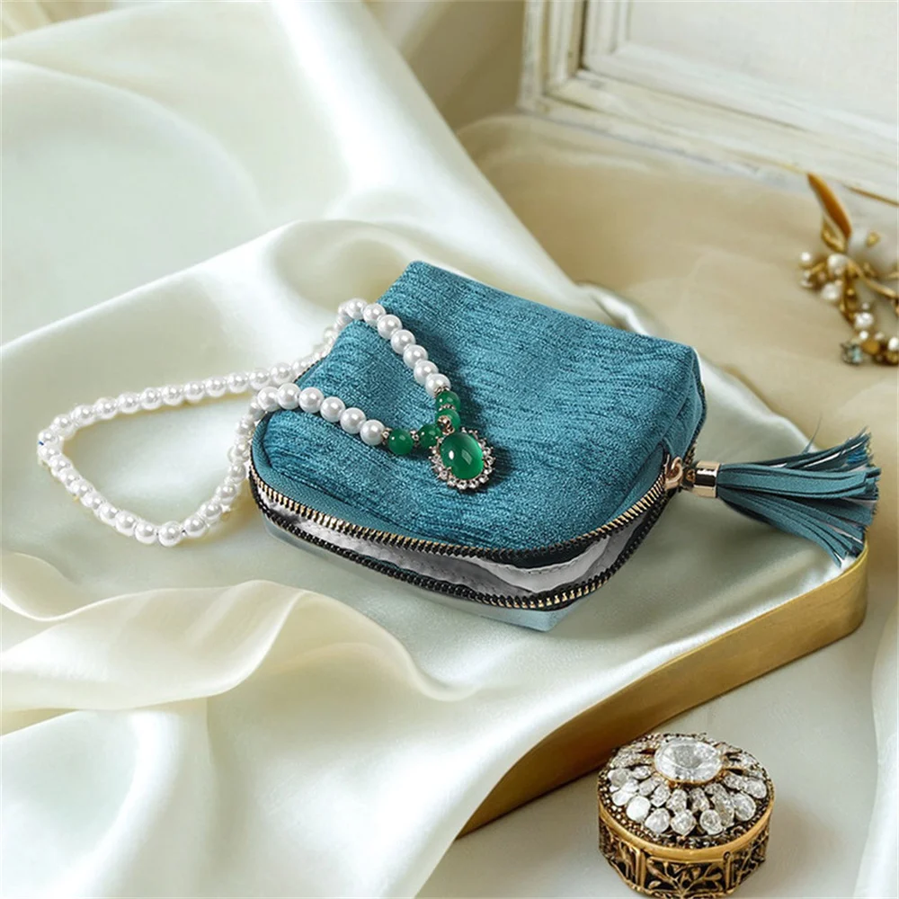 

Zippered Jewelry Bag Fabric Pouch Gift Packaging Storage Bag Necklace Bracelet Ring Earring Pendant Organizer Jewelry Accessorie