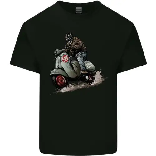 

Scooter Skull MOD Moped Motorcycle Biker Mens Cotton T-Shirt Tee Top