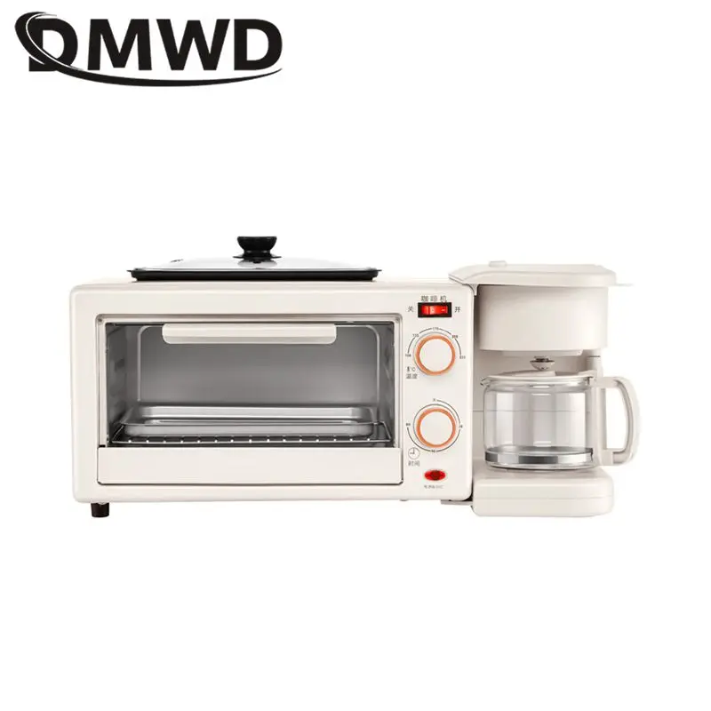 12L Multifunctional Bake oven Drip coffee maker 3 in 1 breakfast machine Tea boiler Sandwich Toast Roaster Non-stick Frying pan