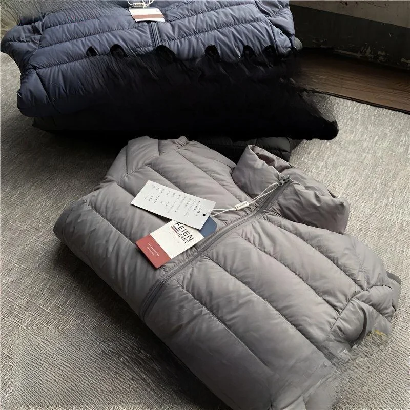 

Сверхлегкий пуховый хлопковый тюнер, мужской осенне-зимний теплый приталенный крой, воротник-стойка обычной длины, модный модный костюм