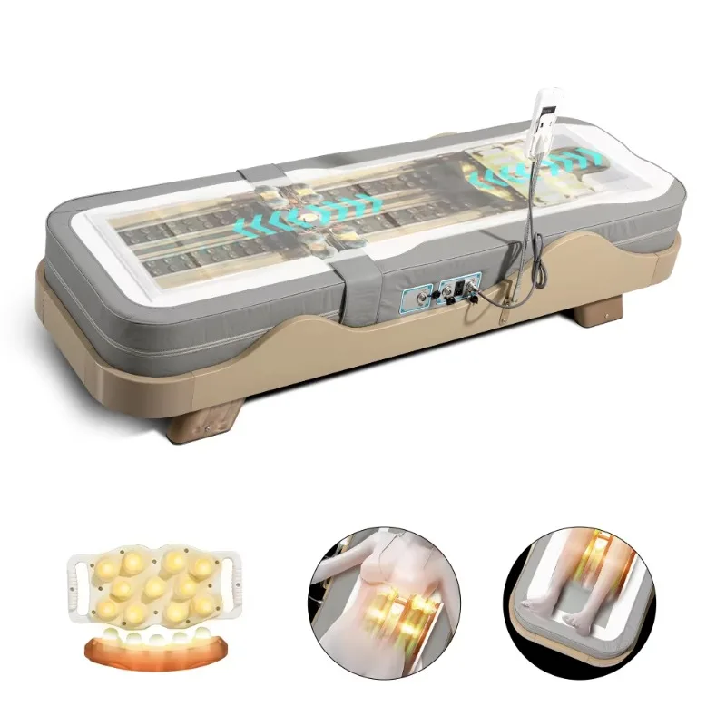 Manufacturers Wholesale Portable Natural Jade Stones Eiectric 4d Heating Shiatsu Multi-function Massage Bed Table with Music