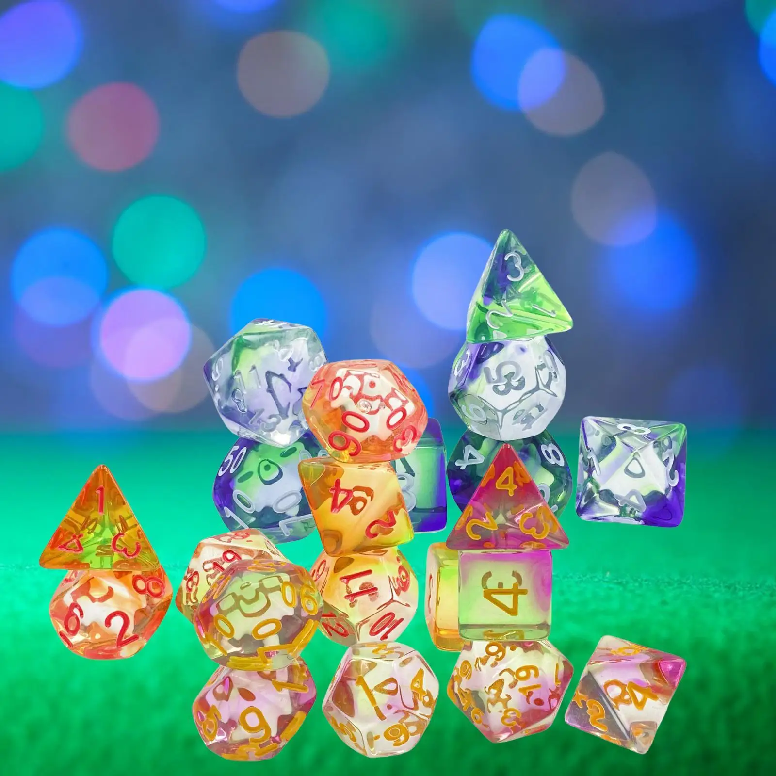 7Pcs Multi Sided Dices, Game Dices, D4-D20 Role Playing Game Dices Polyhedral Dices Set, Acrylic Dices, for Role Playing