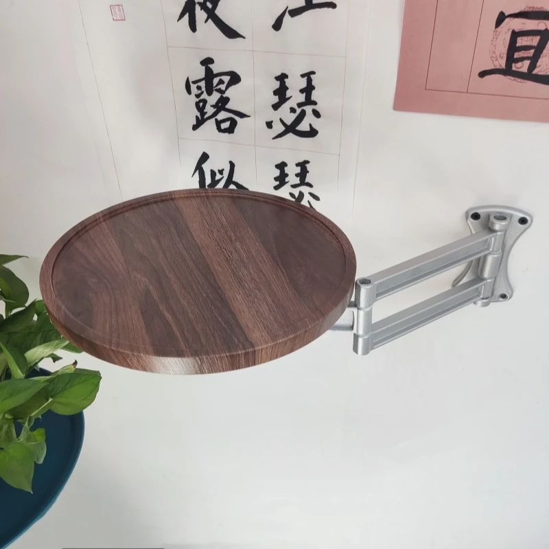 

Wall-Mounted Floating Bedside Shelf Foldable Rotating Nightstand with Retractable Tabletop for Sofa Space Saving Home Furniture