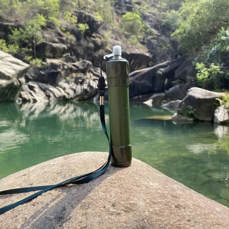 

1PCS Outdoor Survival Water Filter Straw Emergency Portable Water Purifier Carbon Fiber PP Filter Wilderness Water Filtration