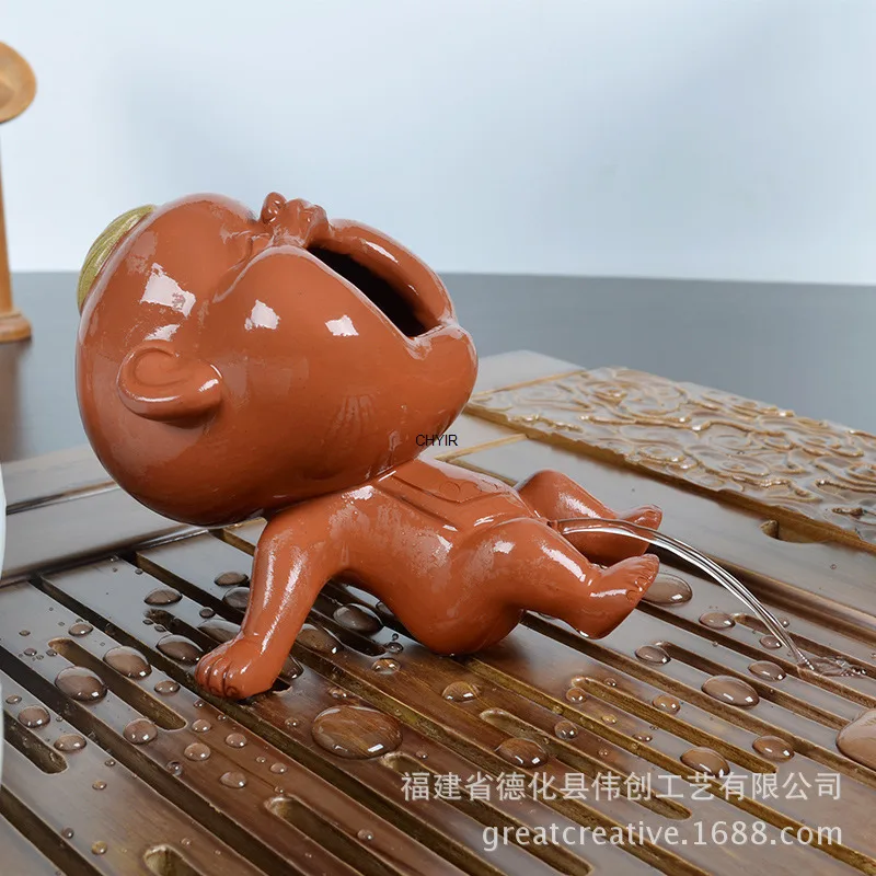 

Tea Pet Boutique, Always Smiling, Urinating, Children, Fuwa, Water Spraying, Purple Clay Tea Pet, Tea Pet Decoration, Special