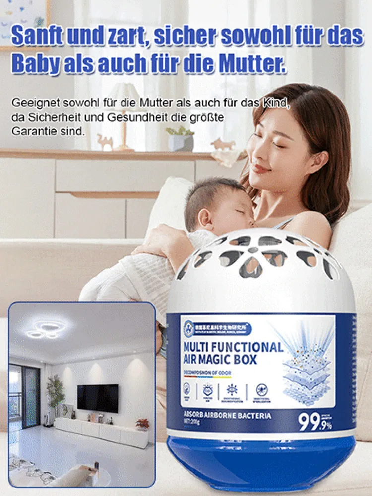 200g Natural Air Purifying Dust Collector Box Plant Formula for Home Bedroom Living Room Baby Room Kitchen Pet Space 24H Use