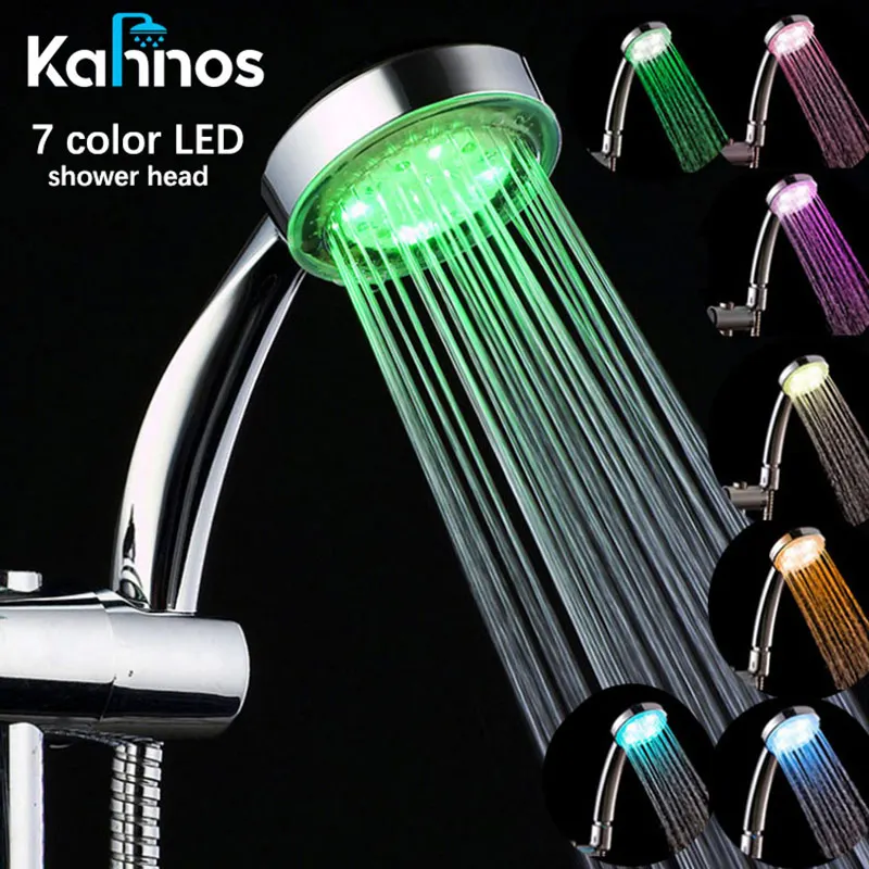 

Led Shower Head Filter Rain 3/7 colors Temperature Sensor Rainfall Nozzle Spa Round High Pressure Handheld Water Saving Shower