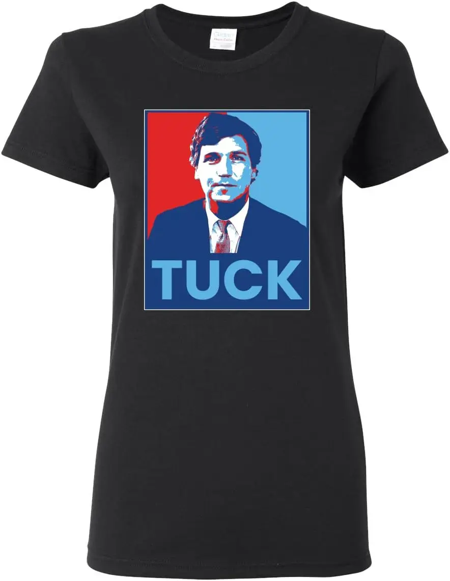 Tucker Carlson Hope Political Womens Graphic T-Shirt, Black, Large