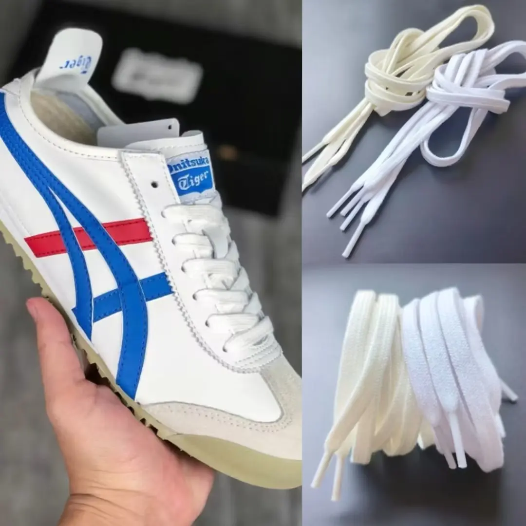 

Pure Cotton Narrow Shoe Laces 66 Meters White for Tiger Ghost Tiger Mexico66 Canvas Shoes Accessories Athletic Footwear Supplies