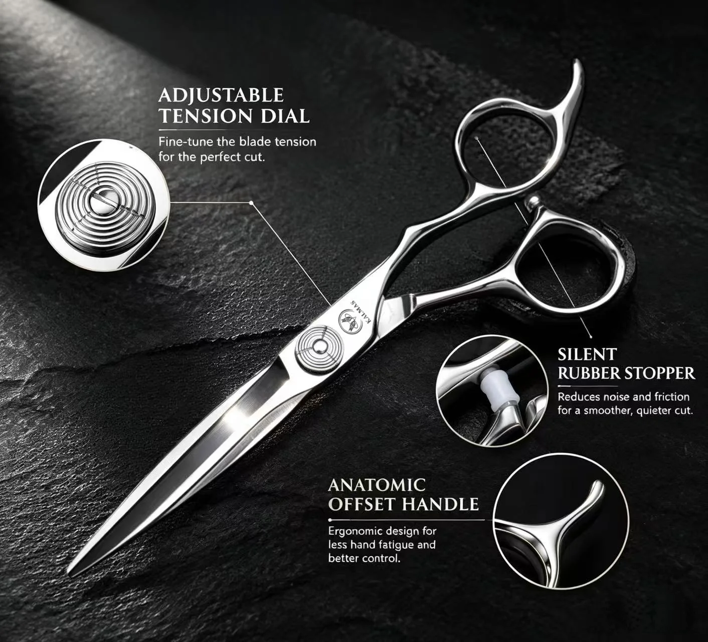 KALMAS Professional 6-Inch Hair Clipper Set High Carbon Steel 440C Sharp Haircut Tools for Stylists And Home Use