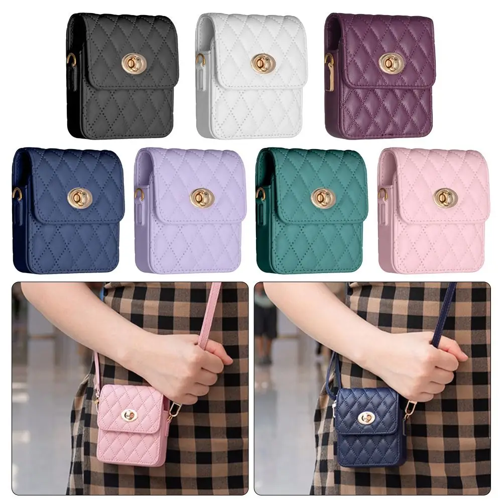 New Shoulder Strap Phone Bag Protective Case Leather Crossbody Shoulder Bags Mini Folding Handbags for Samsung Z Flip 5/4/3