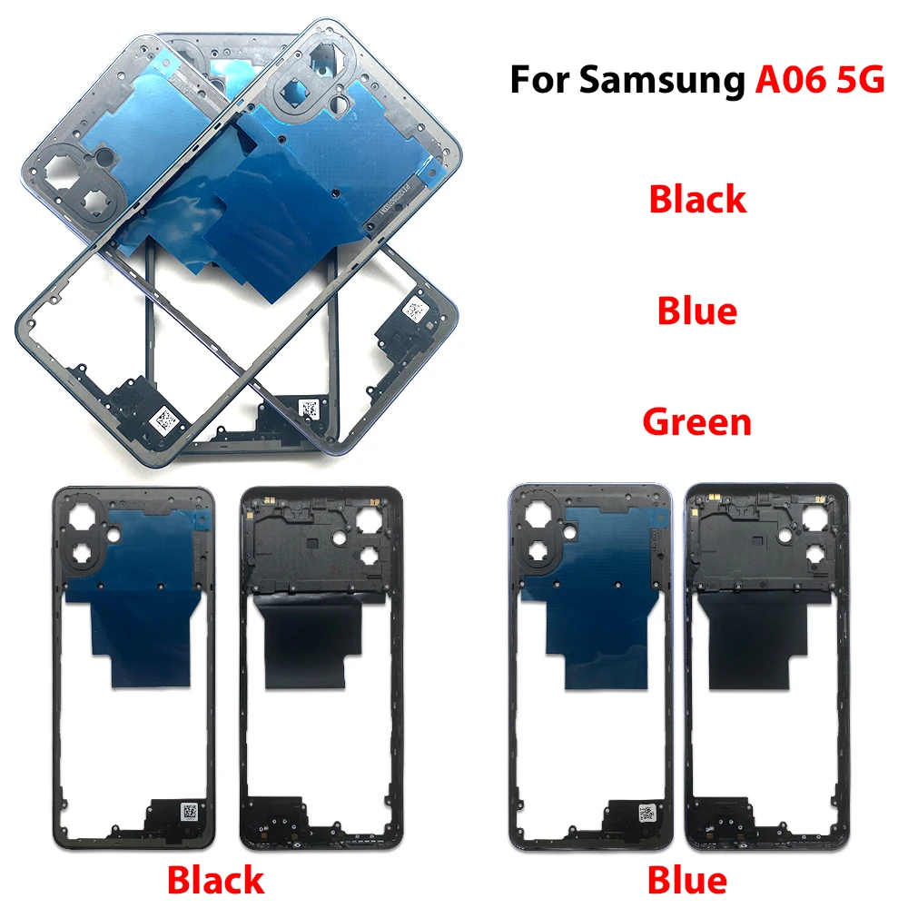NEW Housing Middle Frame Plate Case With Back Rear Camera Lens Repair Parts For Samsung A06 5G / A16 5G / A24 4G