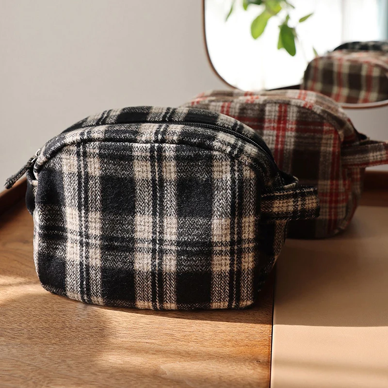 Retro-Kosmetiktasche, Canvas-Clutch, große Kosmetiktasche, Reise-Toilettentasche, tragbare Aufbewahrungstasche für Lippenstift, Damen-Bade- und Duschbeutel – Detail 7