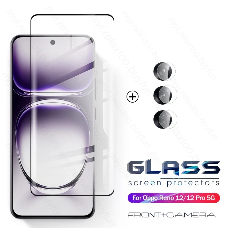 2To1 Camera Lens Screen Protector For Oppo Reno12 Pro 5G Tempered Glass Orro Opo Reno 12 Pro 12Pro Reno12Pro Camera Protect Glas