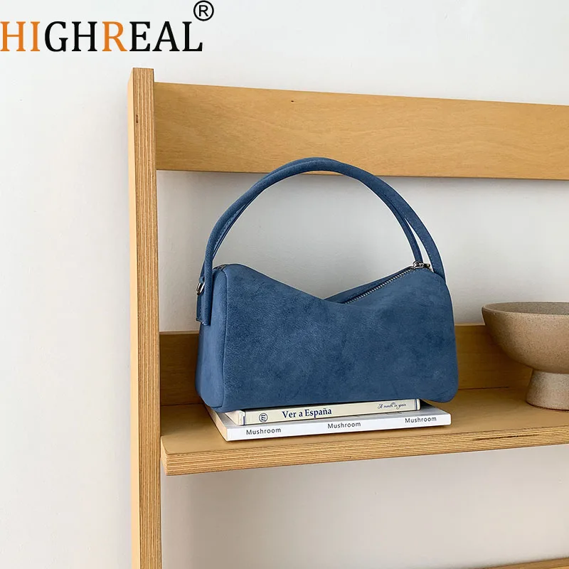 

Retro Faux Suede Women's Handbags High Quality Pillow Bags for Women Small Shoulder Crossbody Bag New Matte Texture Clutch Purse