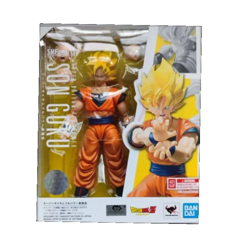 In Stock Bandai Original Dragon Ball SHF Son Goku Super Saiyan Anime Action Figures Model Toys Collect Collection Holiday Gifts