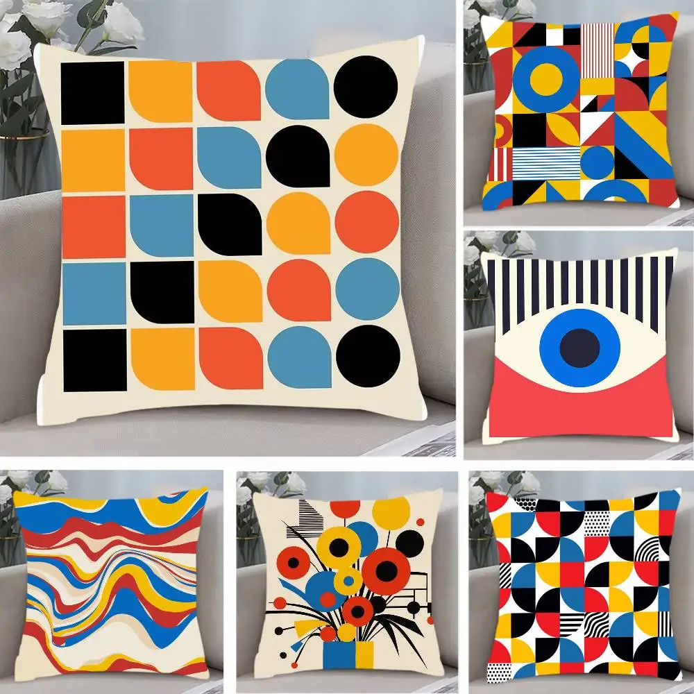 MT-Bauhaus für Kunst-Kissenbezug, Anti-Dustmite-Kissenbezug, unsichtbarer Reißverschluss, seidig, kurz, Plüsch, Sofakissenbezug