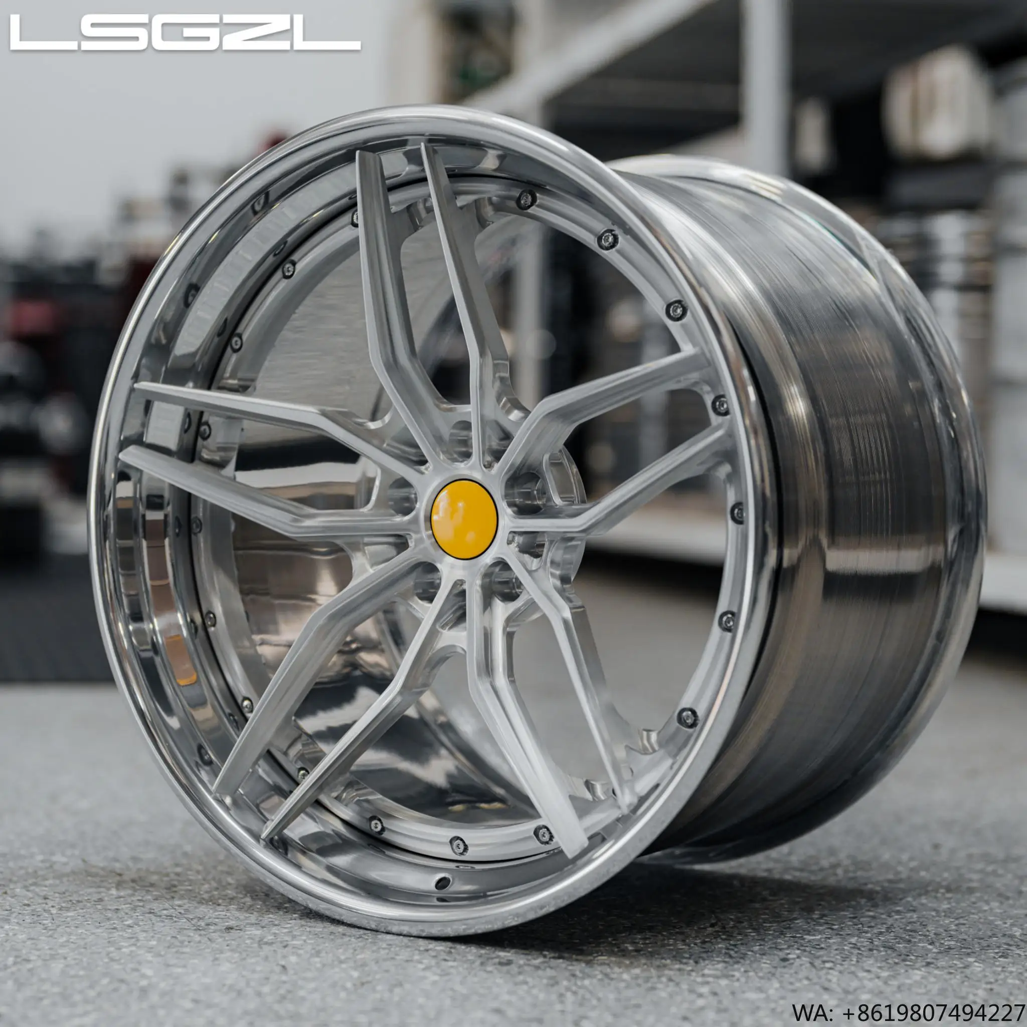 Rines de Aleación Forjada de 3 Piezas y 21 Pulgadas para F430 Monoblock 5x130 5x114.3 5x120 Deep Dish 5x127