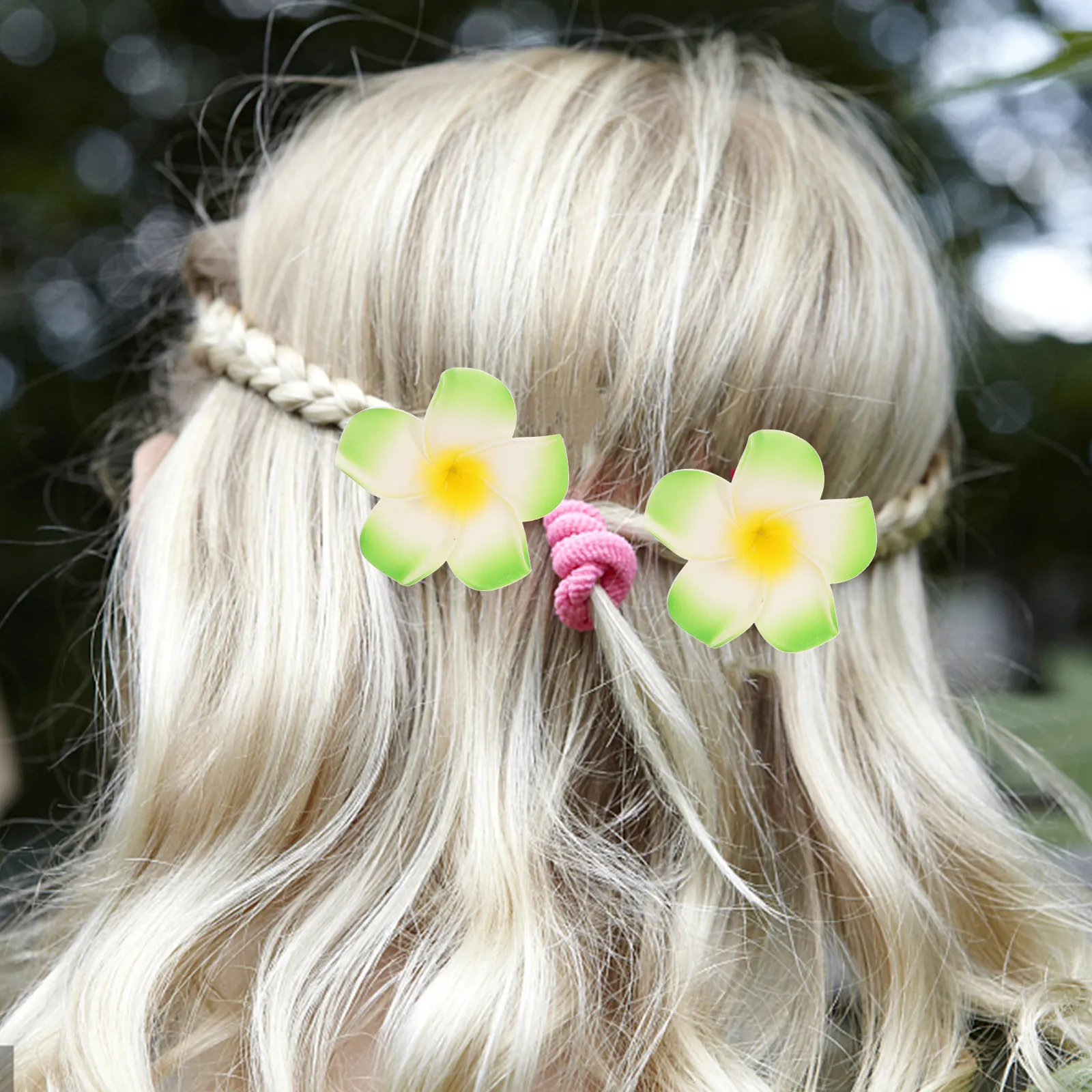 10Pcs Hawaiian Plumeria Hairpin Artificial Foam Fake Egg Flower Clips Summer Wedding Beach Party Hair Accessories Assorted