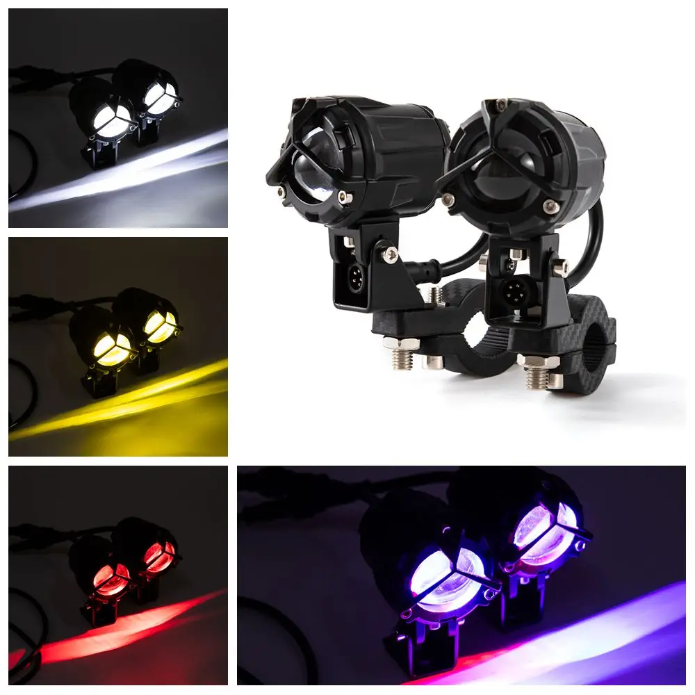 

For BMW R 1200GS R1250GS ADV F800GS K1600 Honda CRF1000L ﻿Motorcycle Headlight Fog Lights Led Auxiliary Driving Lamp Dual Color