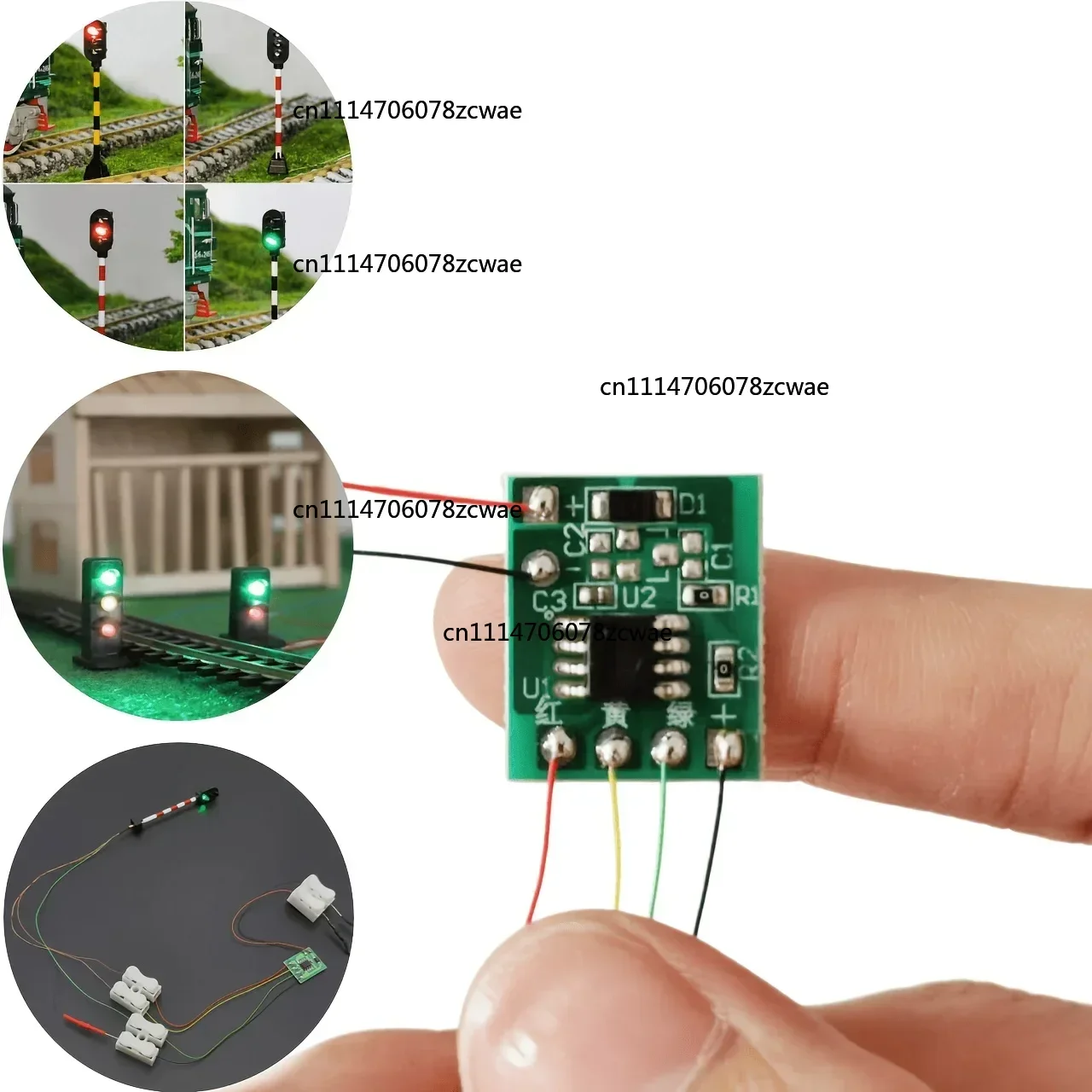 Micro Mini Automatic Red Yellow Green Cycle Control PCB Board For Miniature Train Track Crossing Traffic Signal Light Diorama Ho