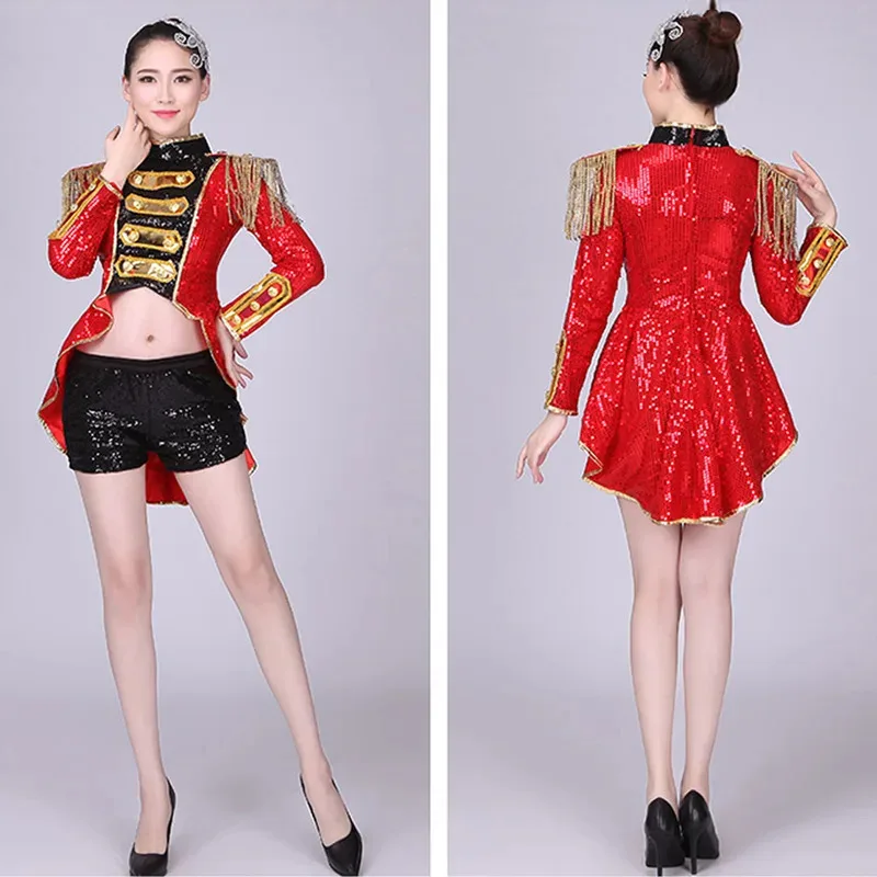 ステージ衣装 赤いタッセル ビキニコスチューム ナイトクラブ バー DJ 歌手 セクシー ハロウィンパーティー ジャズダンス パフォーマンス 衣装セットr,7;k'