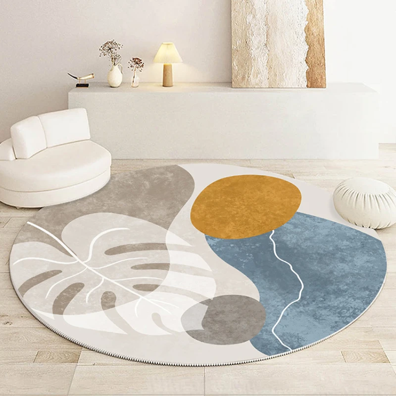 Bedroom Living Room Round Carpet Study Bedside Home Modern Simple Carpets Pastoral Ins Style High End Light Luxury Anti Slip Rug